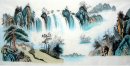 Paysage avec chute d'eau - peinture chinoise