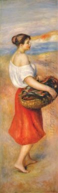 Girl With A Basket Of Fish