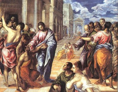 El milagro de Cristo sana a un ciego 1575