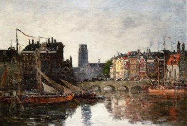 Rotterdam Le Pont De La Bourse 1876