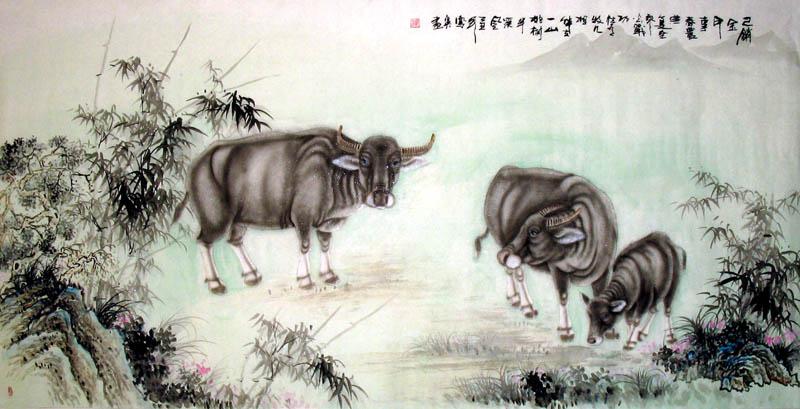 Chinese Cow Painting