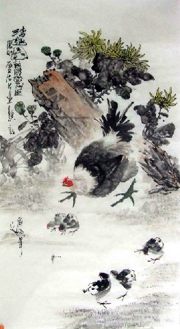 Chinese Chicken Painting