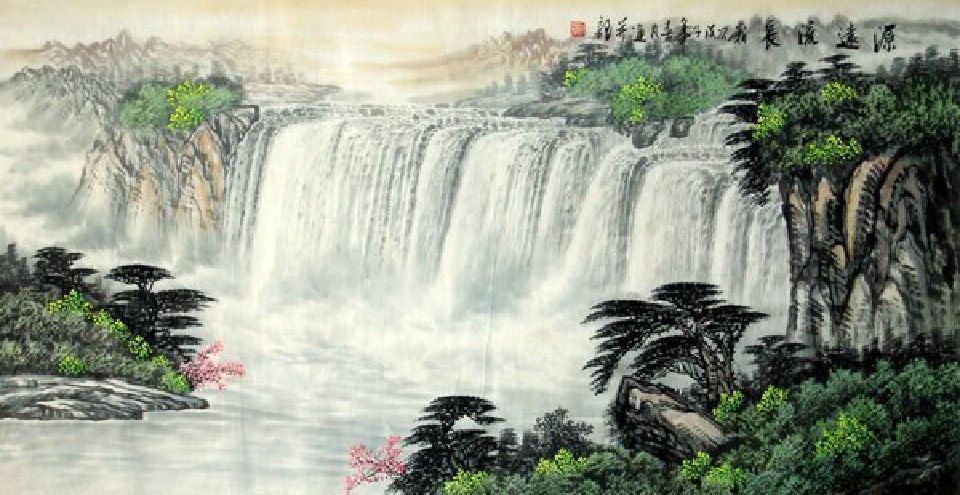 Chinese Waterfall painting