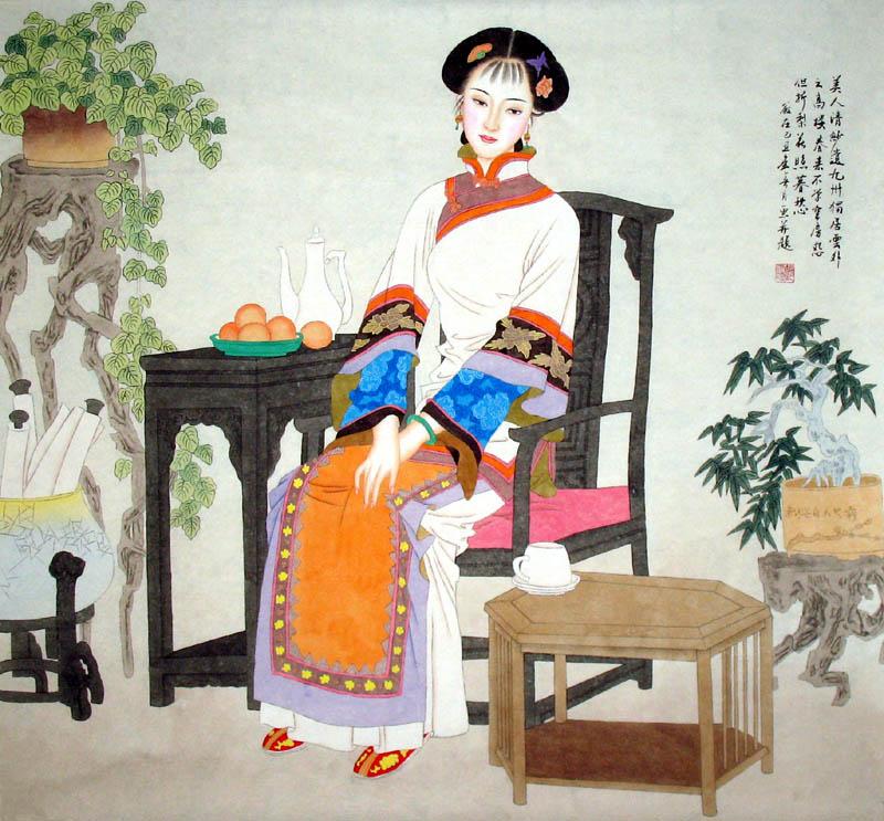 Chinese lady Painting