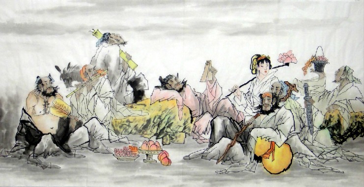 Chinese Eight Immortals Painting