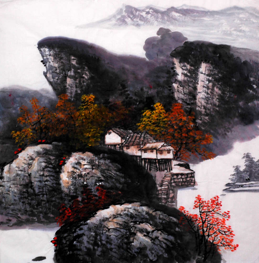 Chinese Buildings Painting