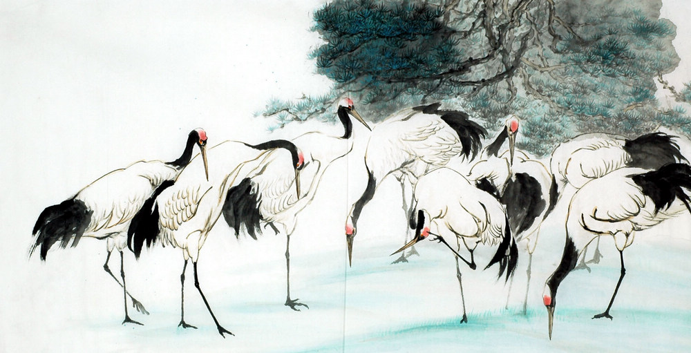 Chinese Crane Painting