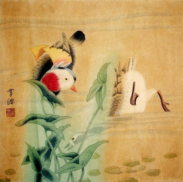 Chinese Mandarin Duck Painting