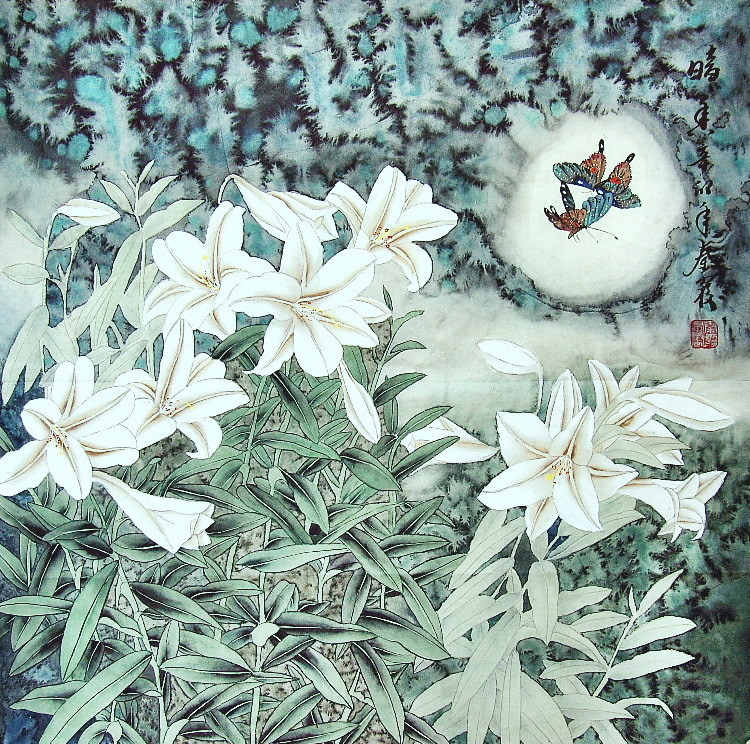 Chinese Lily Painting