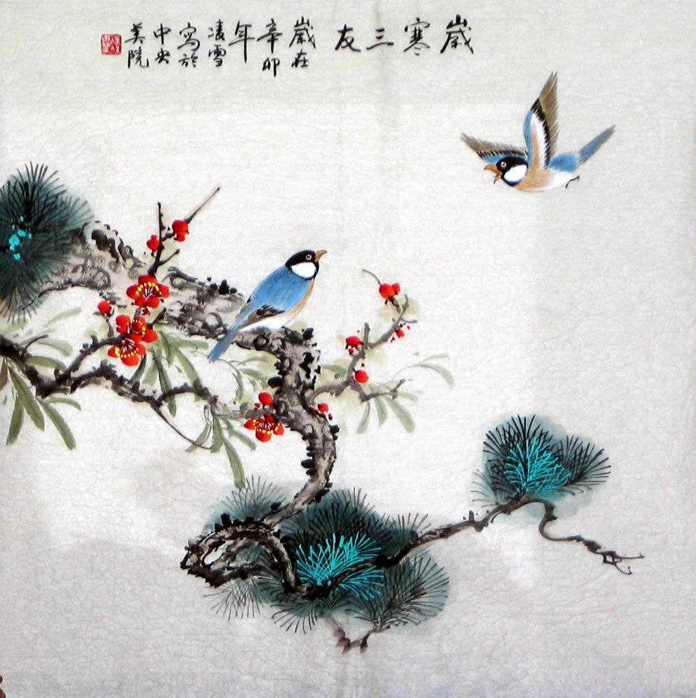 Birds&Plum&Pine&Bamboo - Chinese Painting