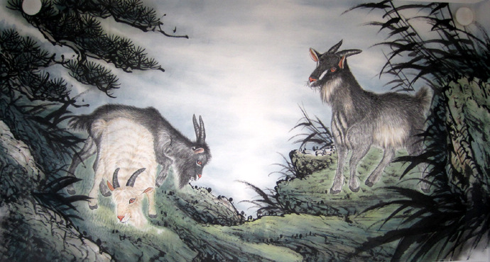 Chinese Animals-Sheep Painting