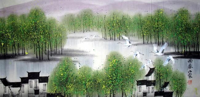 Chinese Water Township Painting