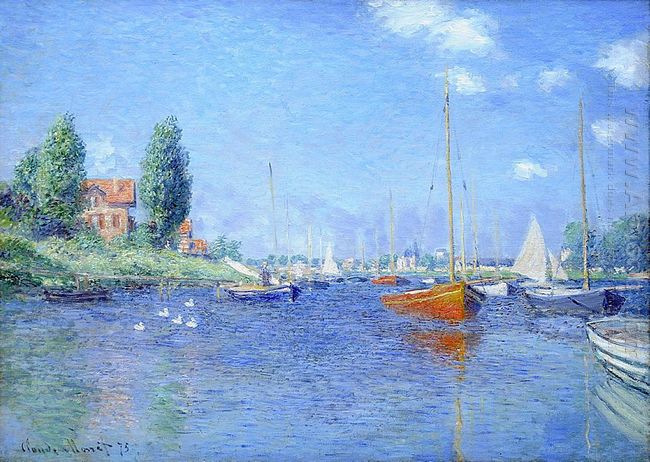 Bateaux rouges Argenteuil 1875 huile sur toile de 1875