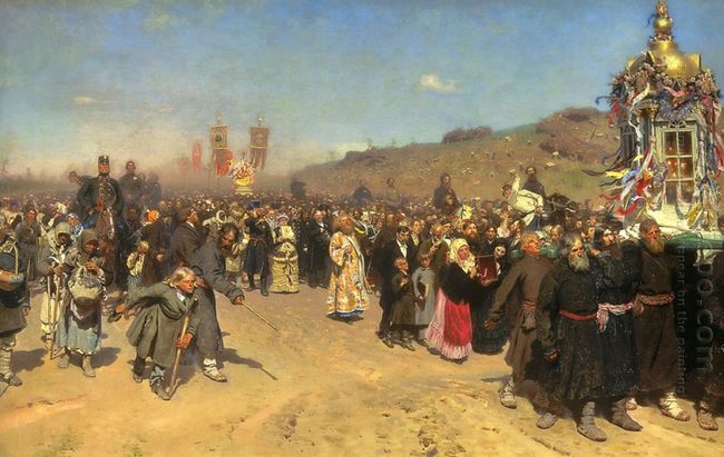 Krestny Khod Religious Procession In Kursk Gubernia 1883 by Ilya Repin