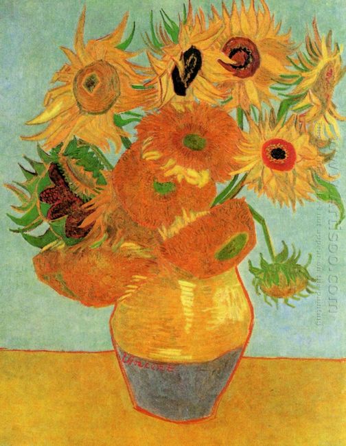 Vase with Twelve Sunflowers