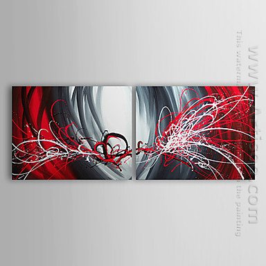 Hand-painted Abstract Oil Painting - Set of 2