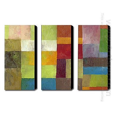 Hand-painted Abstract Oil Painting - Set of 3