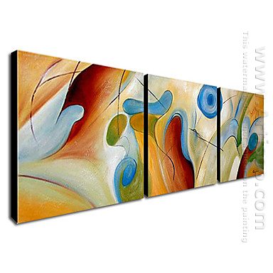 Hand-painted Abstract Oil Painting - Set of 3