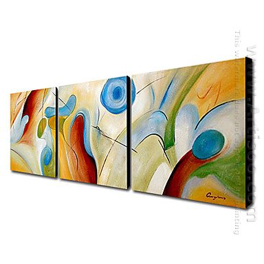 Hand-painted Abstract Oil Painting - Set of 3