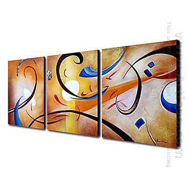 Hand-painted Abstract Oil Painting - Set of 3