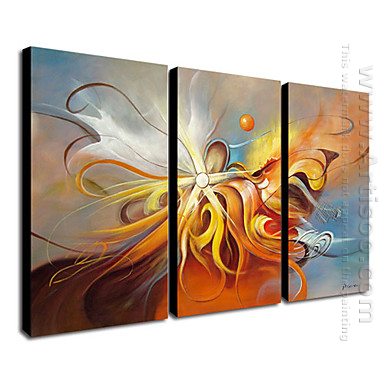 Hand-painted Abstract Oil Painting - Set of 3