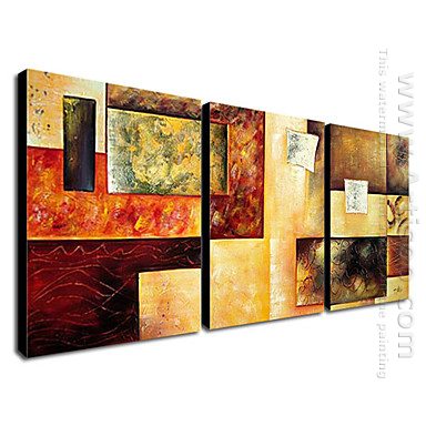 Hand-painted Abstract Oil Painting - Set of 3