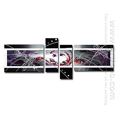 Hand-painted Abstract Oil Painting - Set of 4