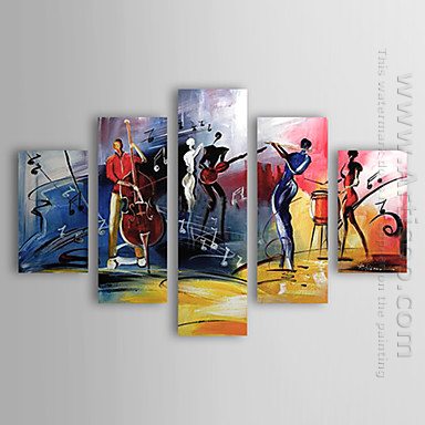 Hand-painted Abstract Oil Painting - Set of 5