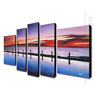 Hand-painted Abstract Oil Painting - Set of 5