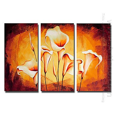 Tangan-Dicat Floral Oil Painting - Set 3