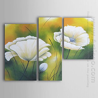 Hand-painted Floral Oil Painting - Set of 3
