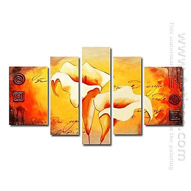 Hand-painted Floral Oil Painting - Set of 5
