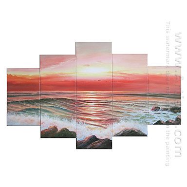 Hand-painted Landscapes Oil Painting - Set of 5