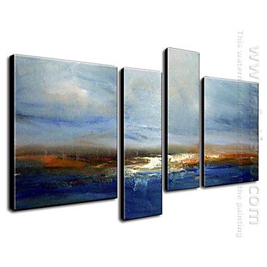 Hand-painted Oil Painting Abstract Landscape - Set of 4