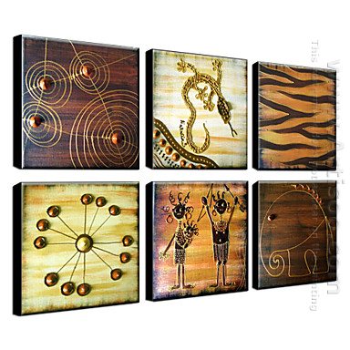 Hand-painted Oil Painting Abstract Landscape - Set of 6