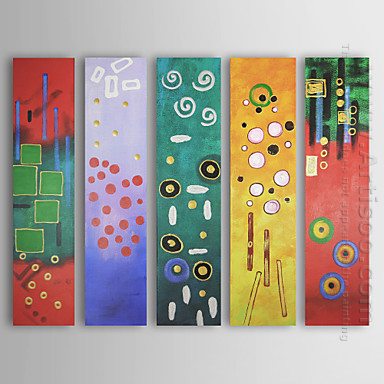Hand-painted Oil Painting Abstract Oversized Wide - Set of 5