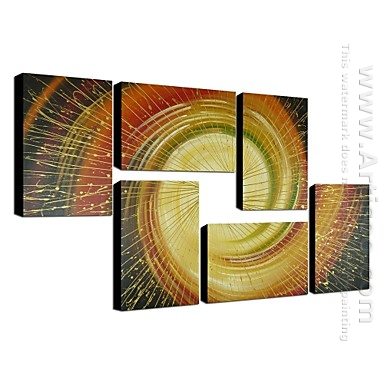 Hand-painted Oil Painting Abstract Oversized Wide - Set of 6