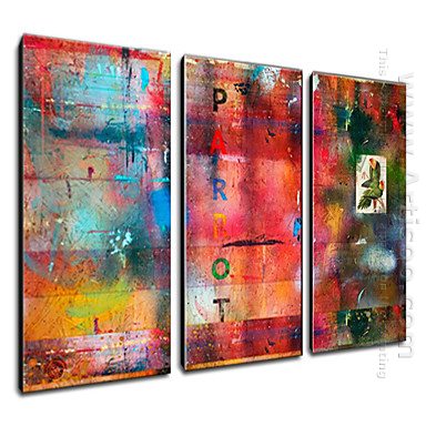 Hand Painted Oil Painting Abstract - Set of 3