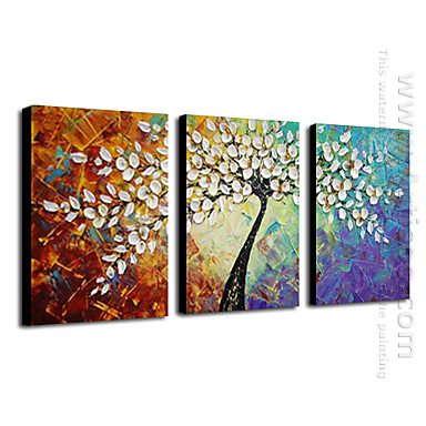 Hand Painted Oil Painting Abstract - Set of 3