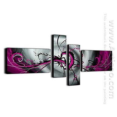 Hand-painted Oil Painting Abstract - Set of 4