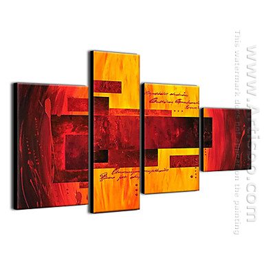 Hand-painted Oil Painting Abstract - Set of 4