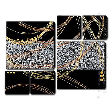 Hand Painted Oil Painting Abstract - Set of 6