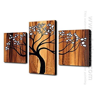 Hand-painted Oil Painting Abstract Tree - Set of 3