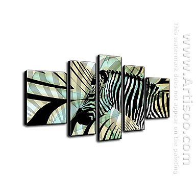 Hand Painted Oil Painting Animal - Set of 5 1211-AN0033