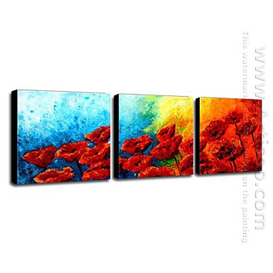Hand-painted Oil Painting Floral - Set of 3