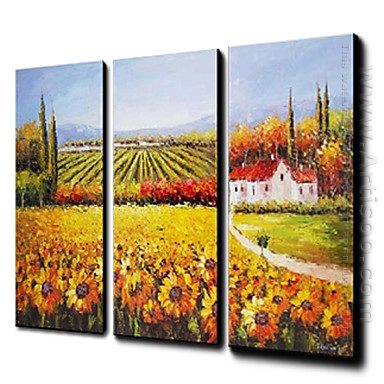 Hand Painted Oil Painting Landscape - Set of 3 1211-LS0226