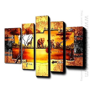 Hand Painted Oil Painting Landscape - Set of 5 1211-LS0229