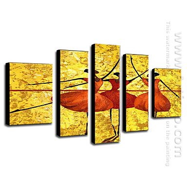 Hand-painted Oil Painting People Dancing Lady - Set of 5