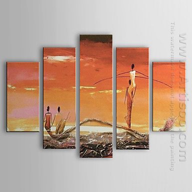 Hand-painted Oil Painting People - Set of 5