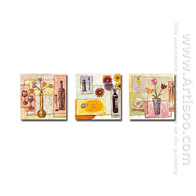 Hand-painted Abstract Oil Painting - Set of 3